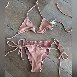 REVOLVE Blush Ribbed Bikini Set